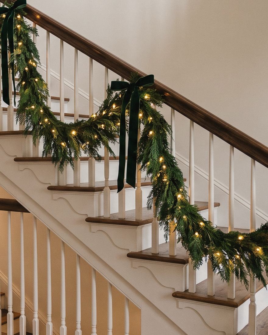 A closer view of Grand Staircase Garland