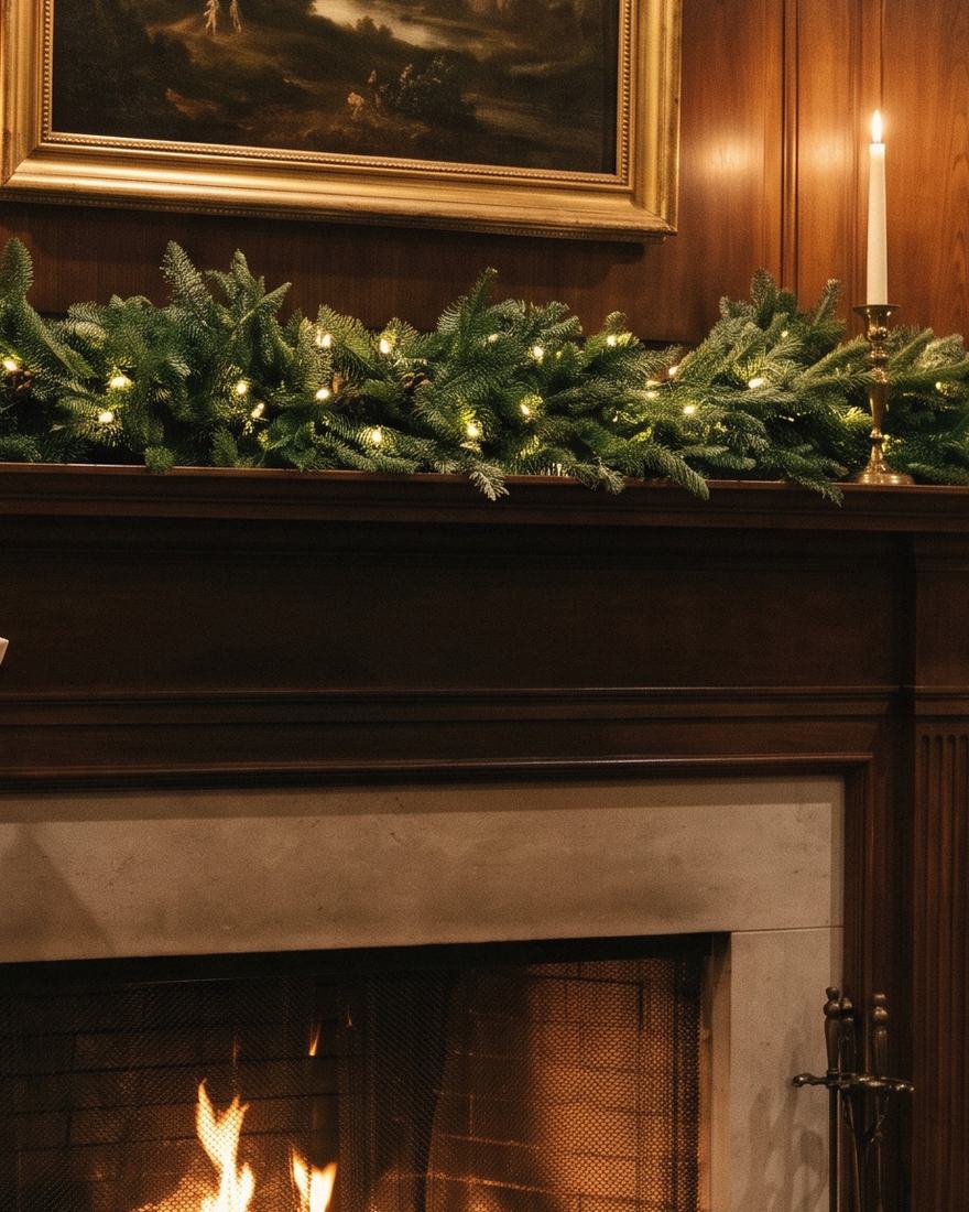 A closer view of The Library Mantel