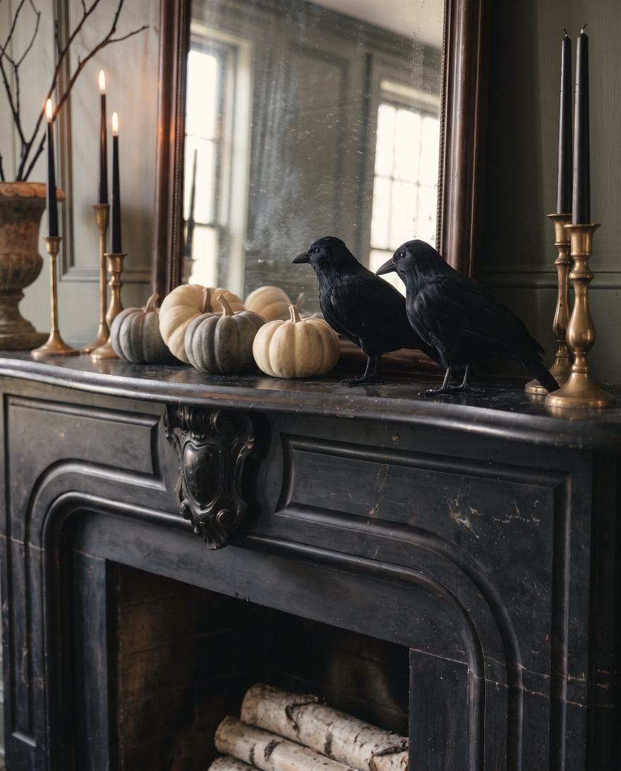Two crows among the candlesticks.