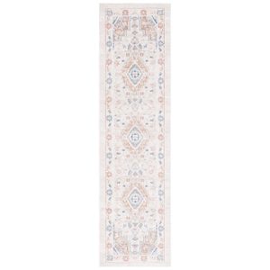 Blair Beige/Rust 2 ft. x 8 ft. Machine Washable Abstract Medallion Runner Rug